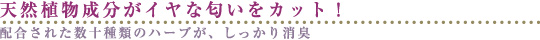 天然植物成分がイヤな匂いをカット！